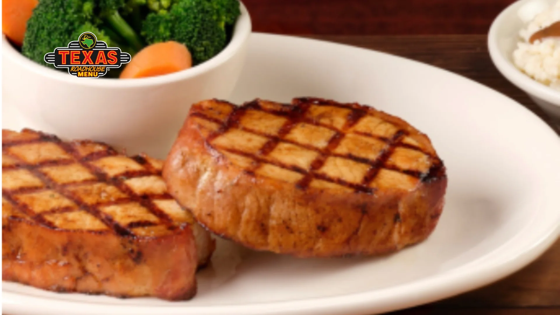 Grilled Pork Chops served with peppercorn sauce