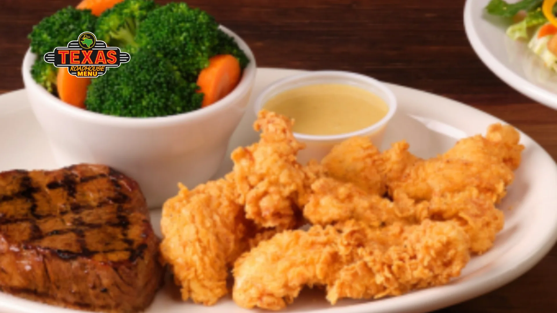 Chicken Critters® & Sirloin 6oz served with butter and salad