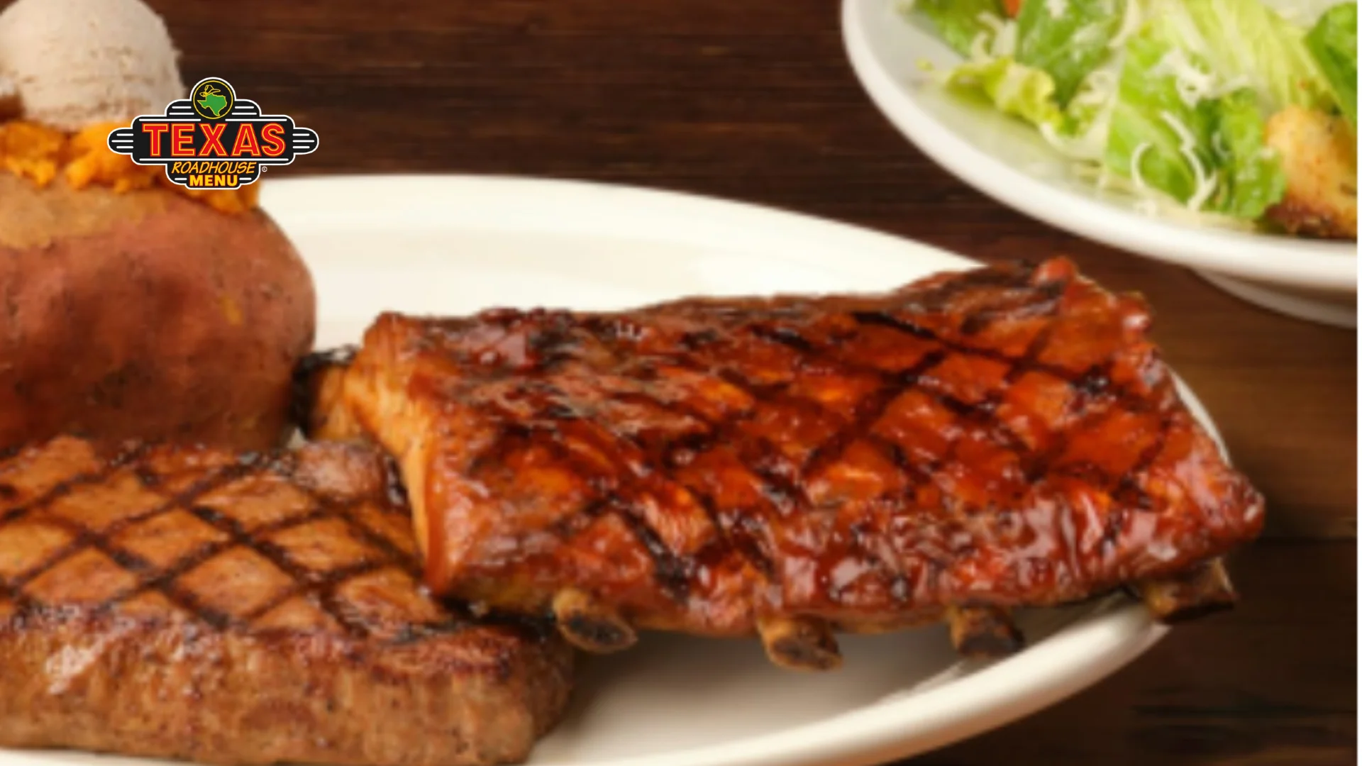 Sirloin* & Ribs served in a plate