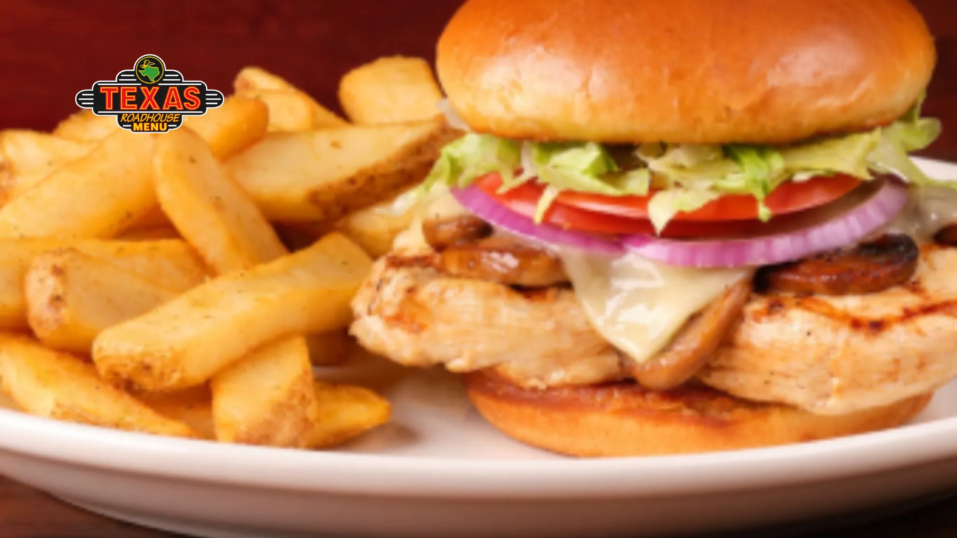 Mushroom Jack Chicken Sandwich served with chips