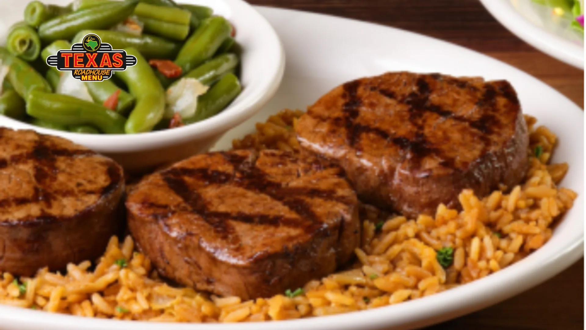 Filet Medallions (3 pieces) served with rice and salad