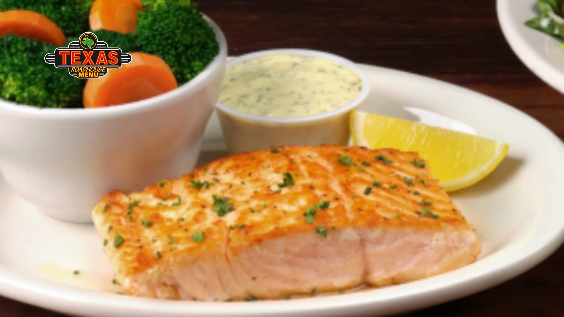 Grilled Salmon served with raita , lemon, salad and sprinkle with best topping